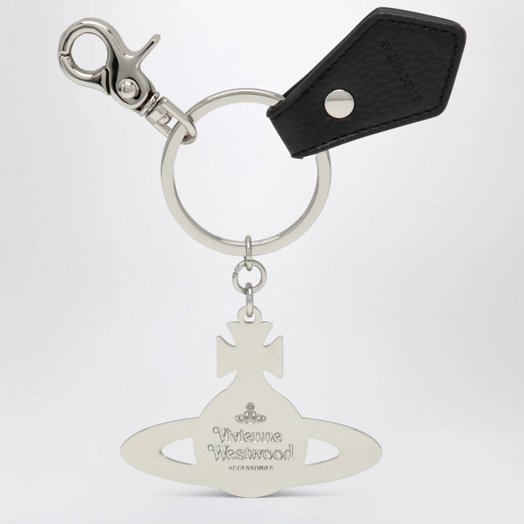 Vivienne Westwood - Hammered Orb keyring in hammered iron, silver Brand Jewelry U
