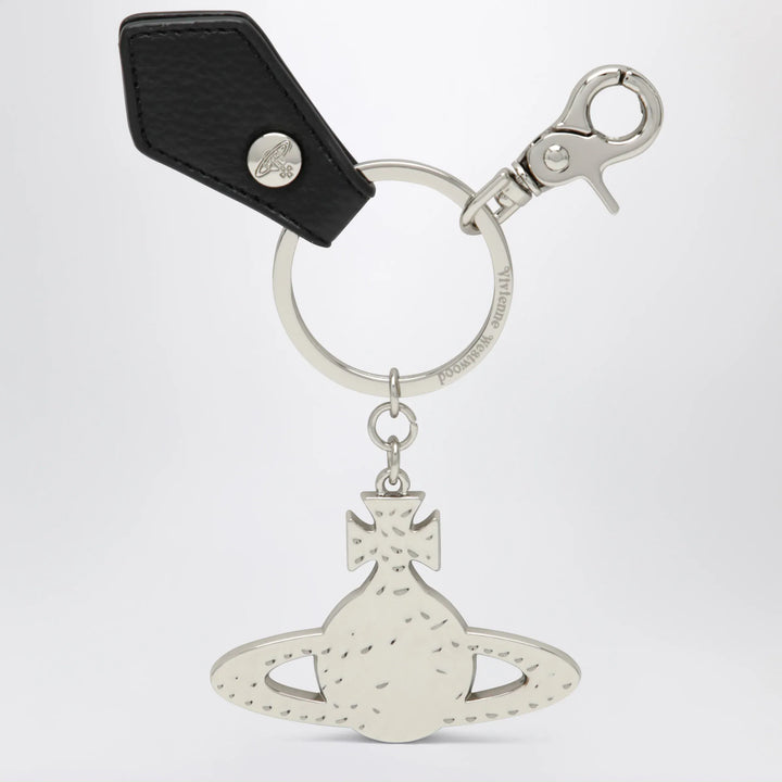 Vivienne Westwood - Hammered Orb keyring in hammered iron, silver Brand Jewelry U