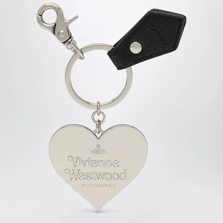 Vivienne Westwood - Mirror Heart Orb heart keyring in iron, black Brand Jewelry U
