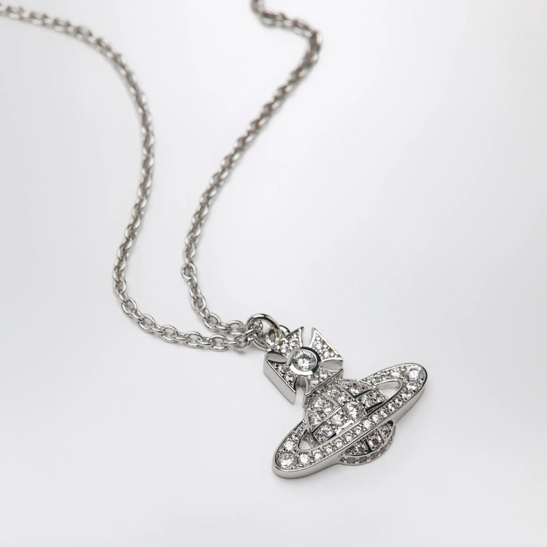 Vivienne Westwood - Orb pendant necklace in platinum with crystals Brand Jewelry U