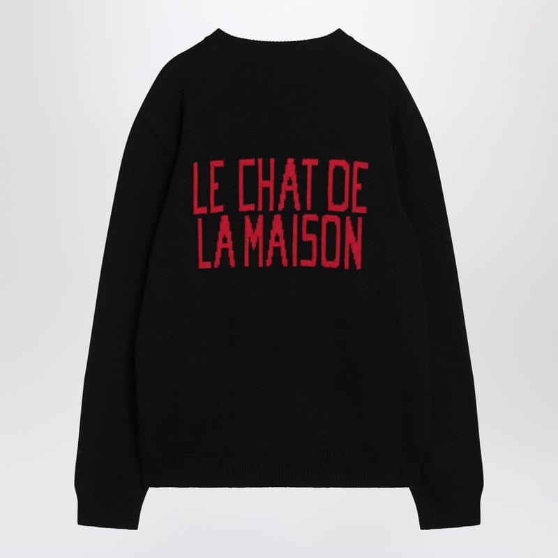 Valentino Knitwear Valentino Black sweater with Le Chat de la Maison patch Valentino Black sweater with Le Chat de la Maison patch Brand