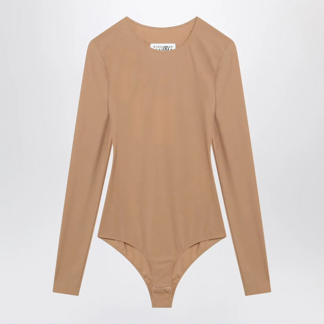 MM6 Maison Margiela - Skin-tone bodysuit in lycra jersey Brand Leotards &amp; Unitards M