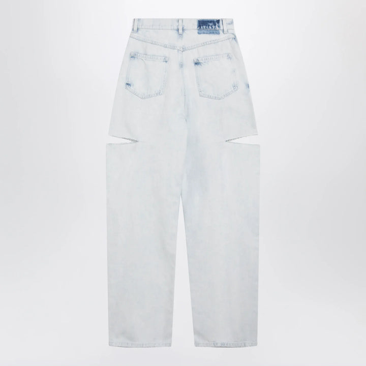 Maison Margiela - Blue Faded Cotton Jeans with Cut-Out Details Brand