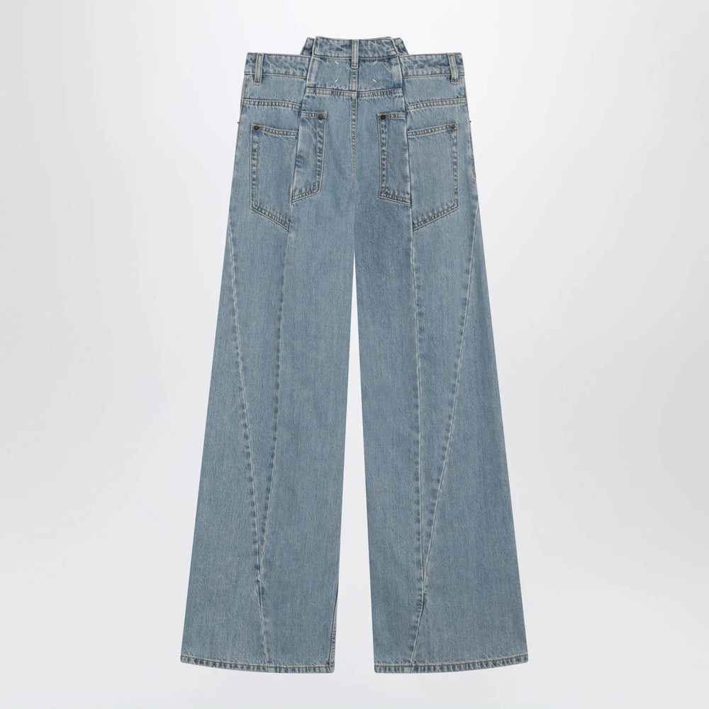 Maison Margiela - Stonewashed straight-leg denim jeans in medium blue Brand