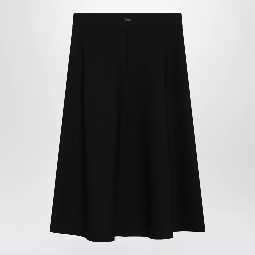 Max Mara - Flared midi skirt in viscose crêpe yarn, black Brand