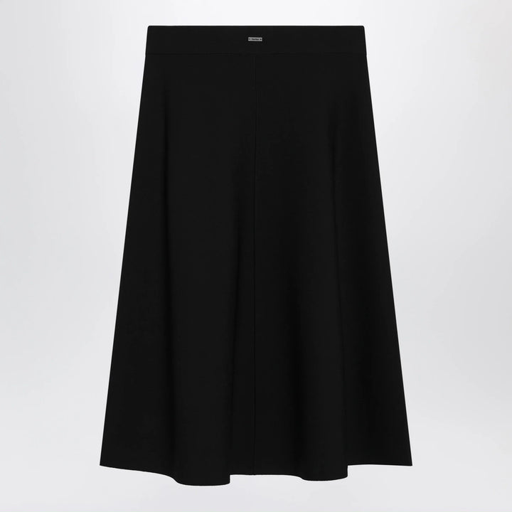 Max Mara - Flared midi skirt in viscose crêpe yarn, black Brand