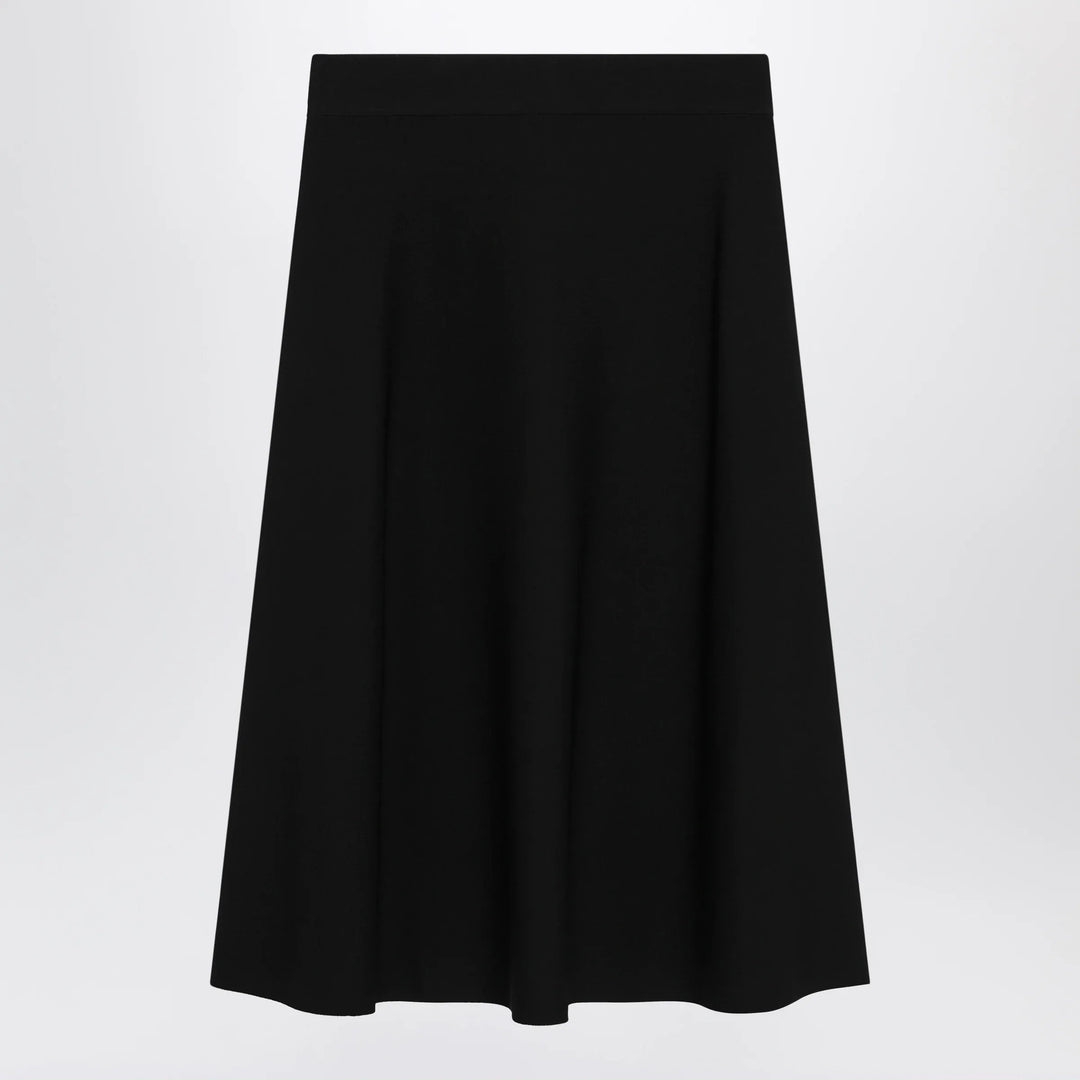 Max Mara - Flared midi skirt in viscose crêpe yarn, black Brand S