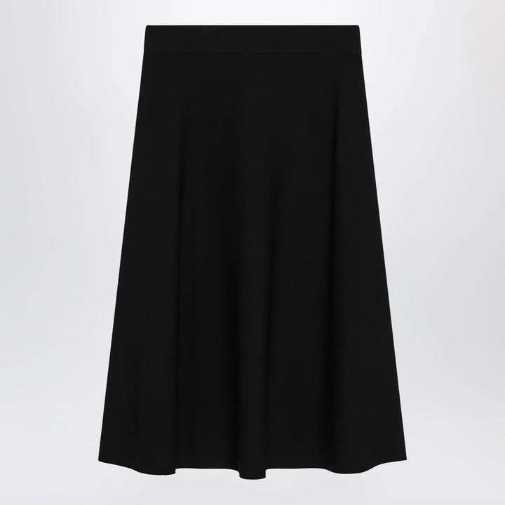 Max Mara - Flared midi skirt in viscose crêpe yarn, black Brand S