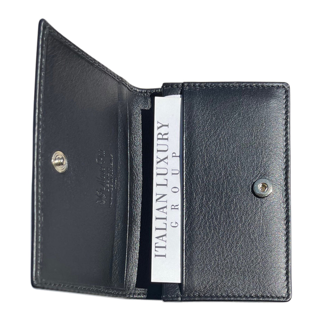 Italian Luxury Group Men's Wallet Small Italian Leather Wallet Black Brand