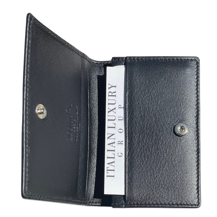 Italian Luxury Group Men's Wallet Small Italian Leather Wallet Black Brand