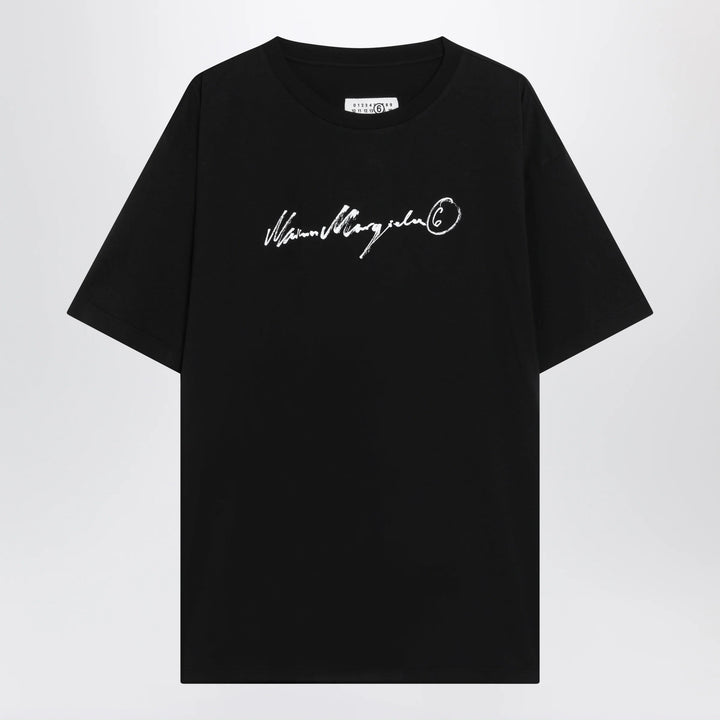 MM6 Maison Margiela - Black T-shirt with logo print Brand S