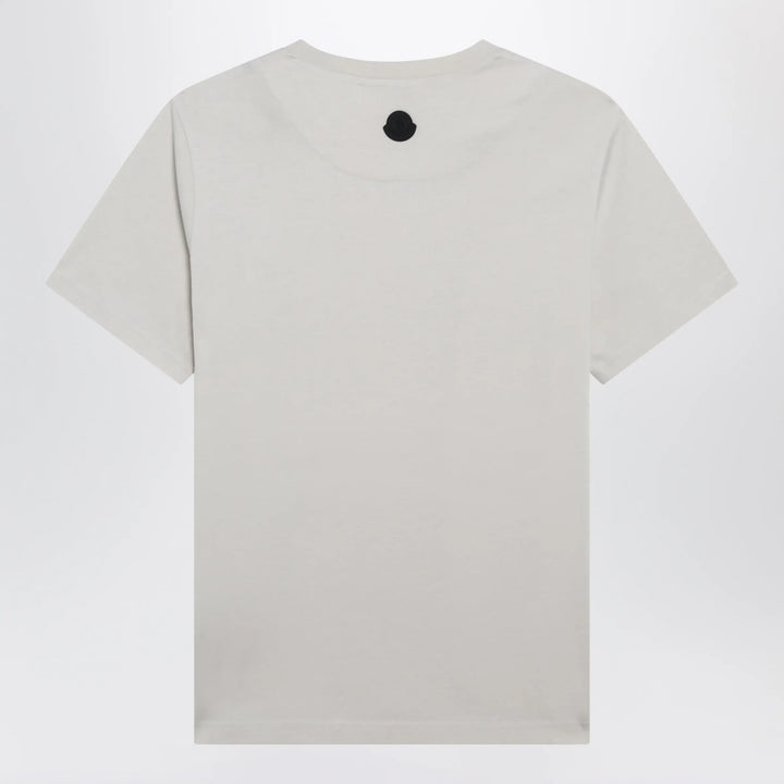 Moncler - Beige cotton T-shirt with embroidered logo Brand