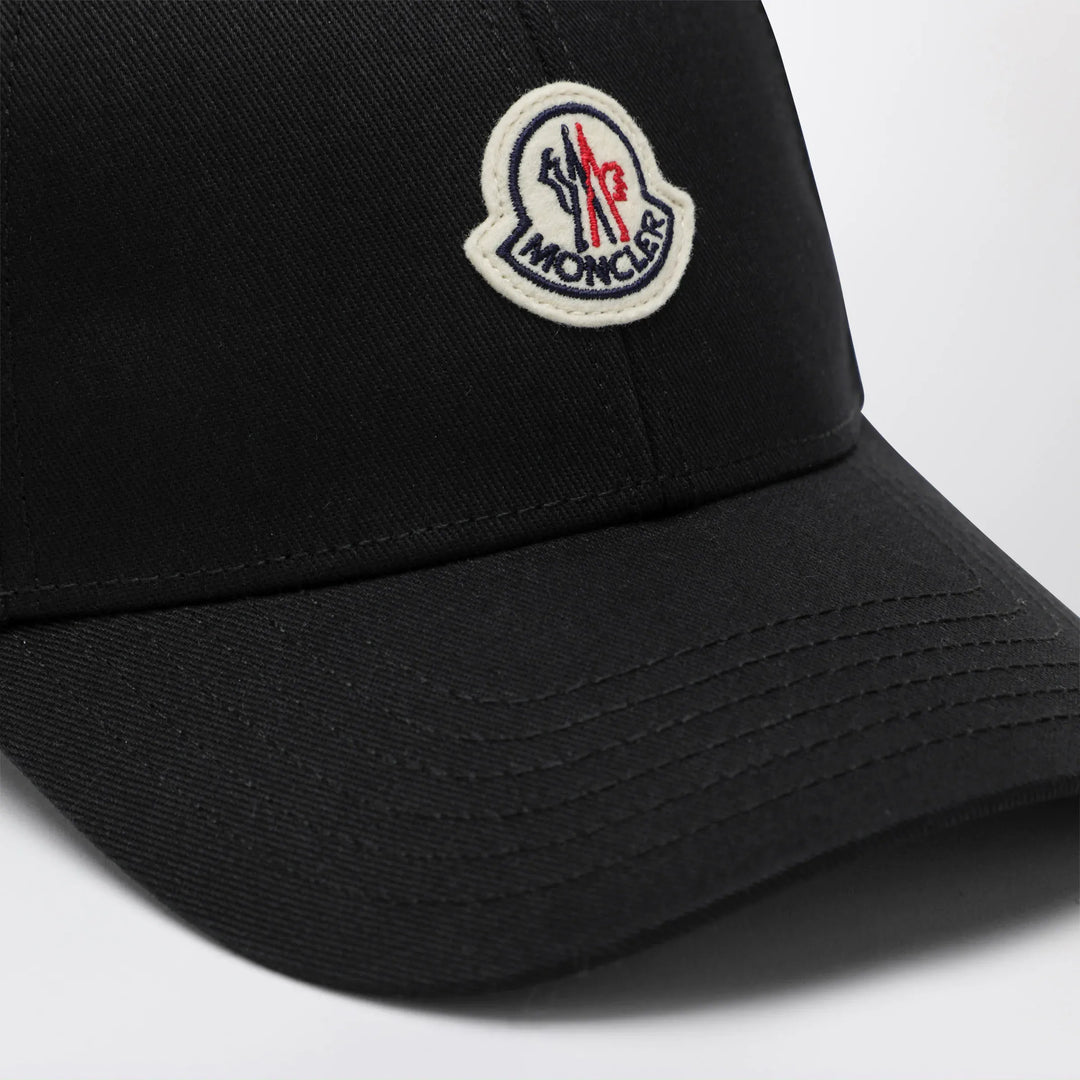 Moncler - Black cotton baseball cap with patch Brand U