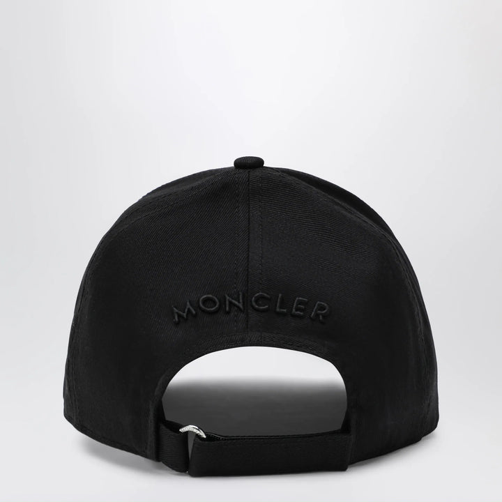 Moncler - Black cotton baseball cap with patch Brand U