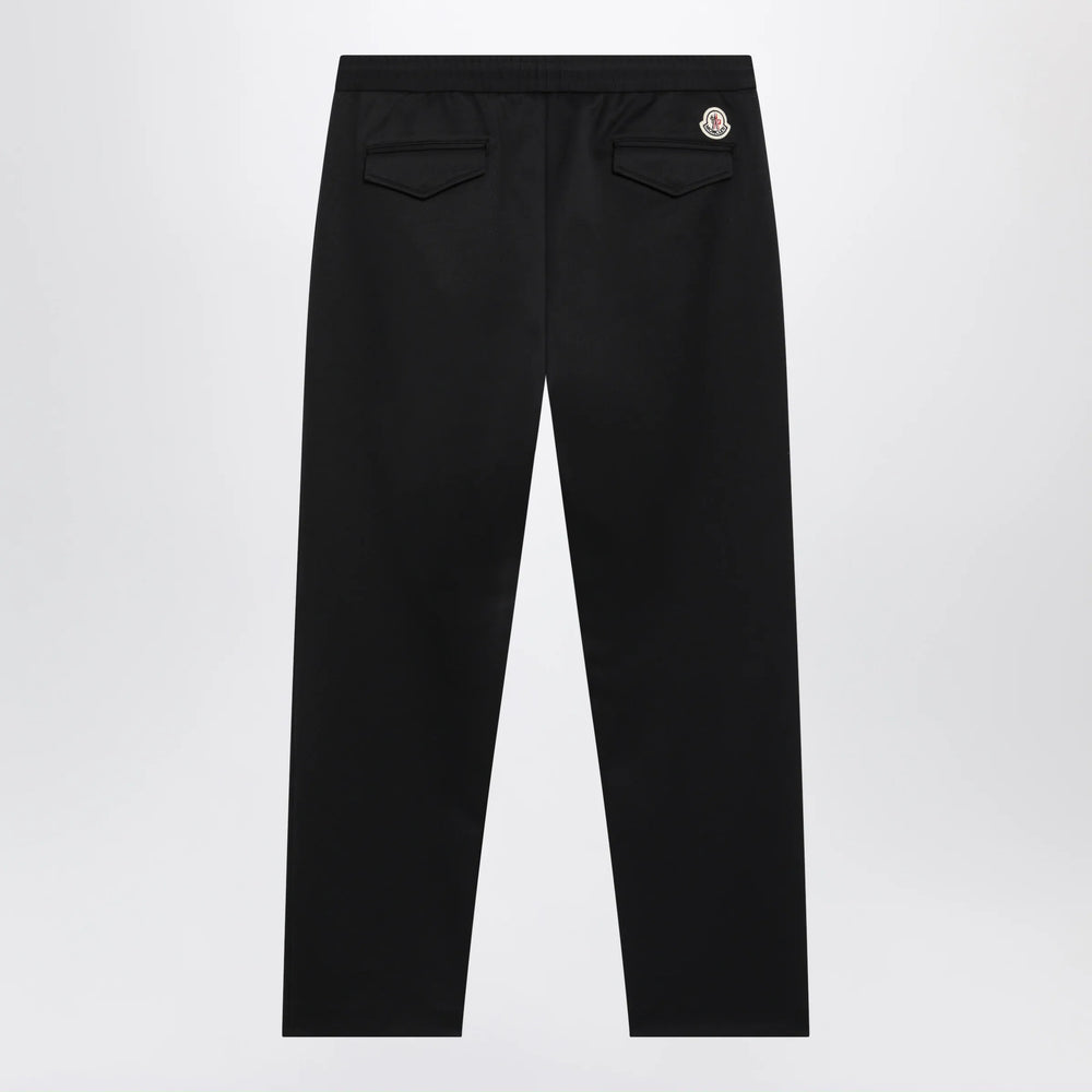Moncler - Black jogger trousers with logo patch Brand
