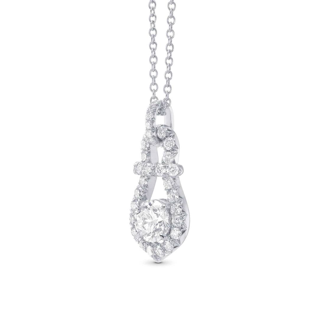 LEIBISH 0.51ct Round Brilliant White Diamond Drop Pendant Brand Necklace