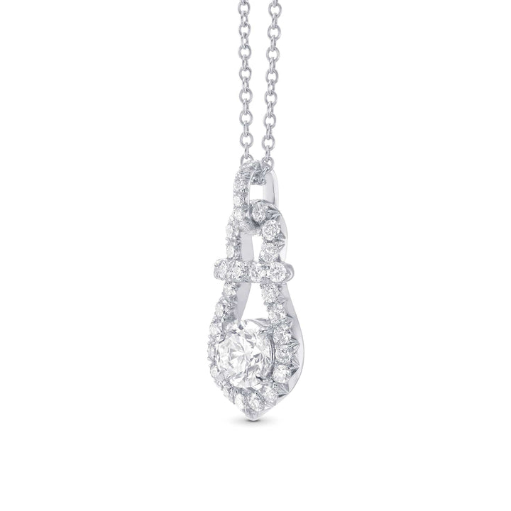 LEIBISH 0.51ct Round Brilliant White Diamond Drop Pendant Brand Necklace