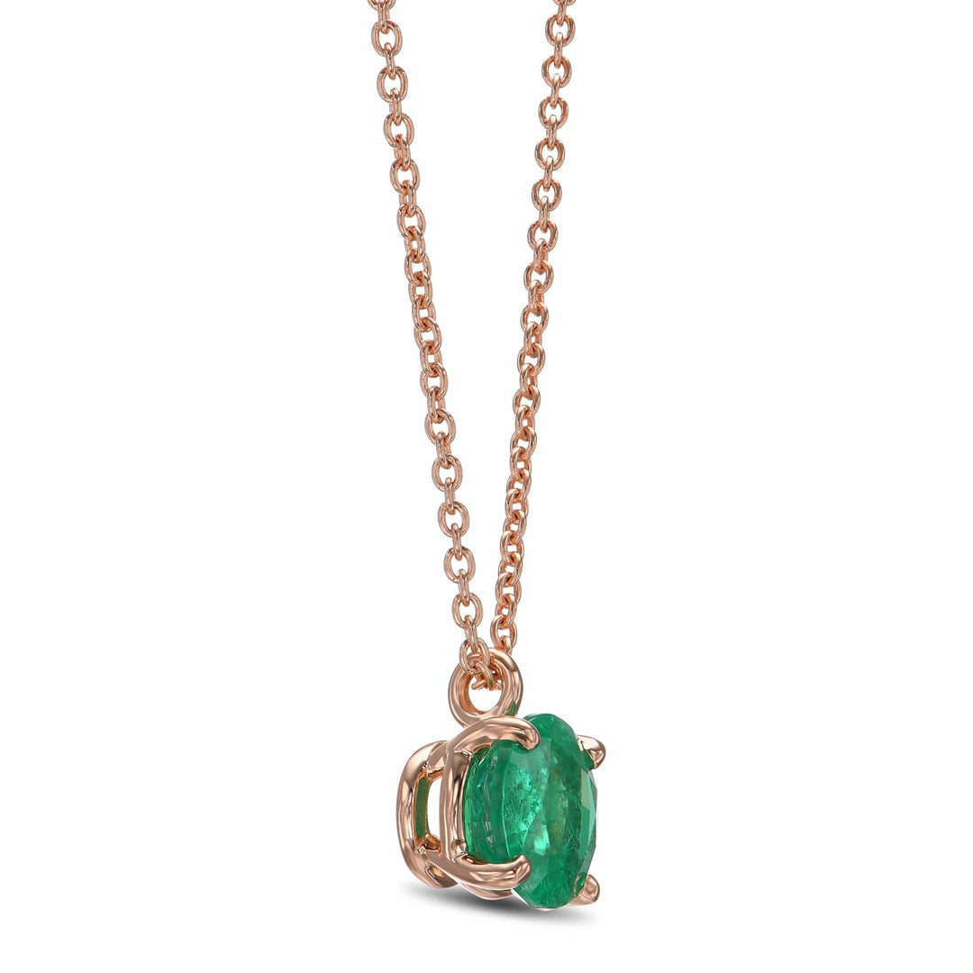 LEIBISH 1.37ct Round Emerald Solitaire Pendant Brand Necklace