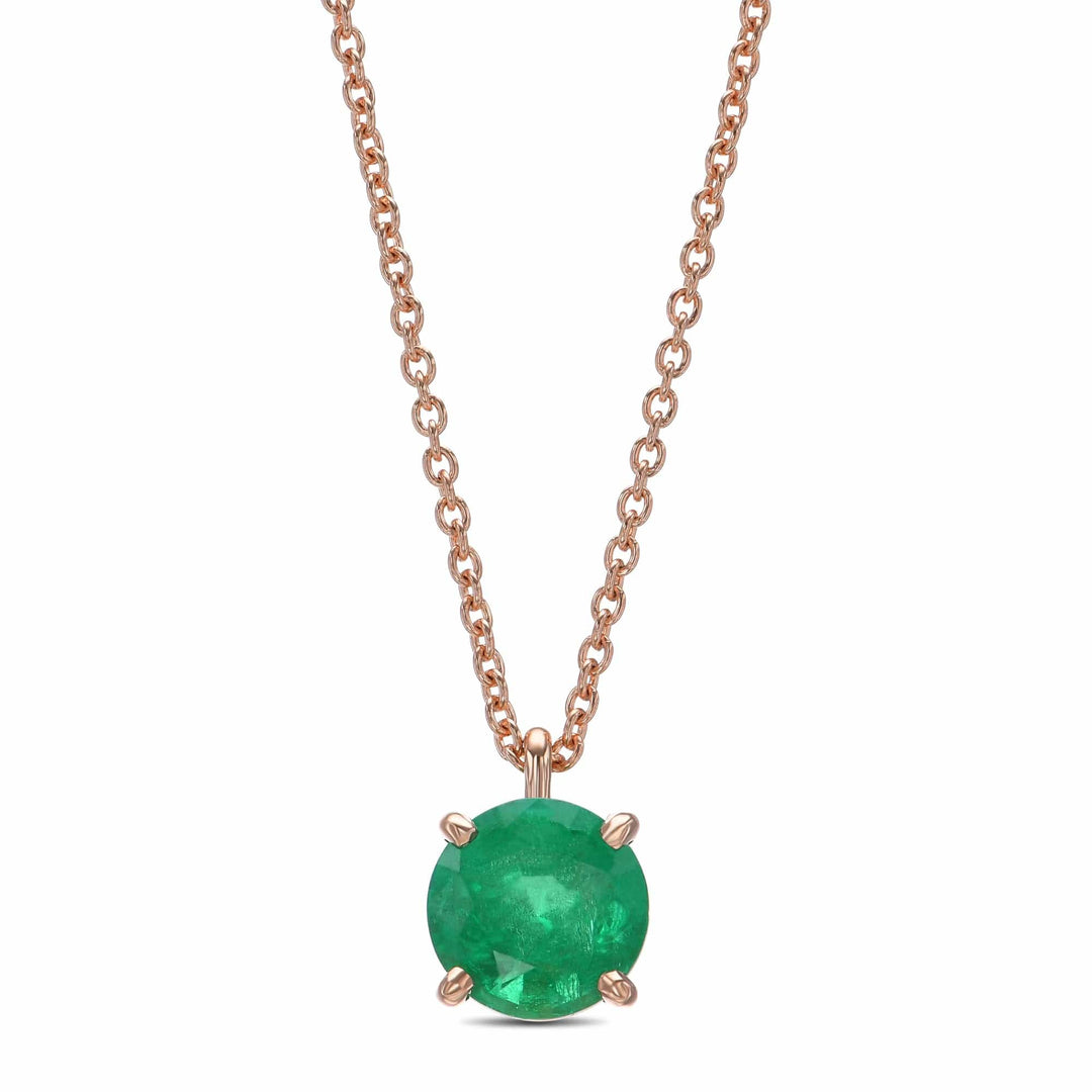 LEIBISH 1.37ct Round Emerald Solitaire Pendant Brand Necklace