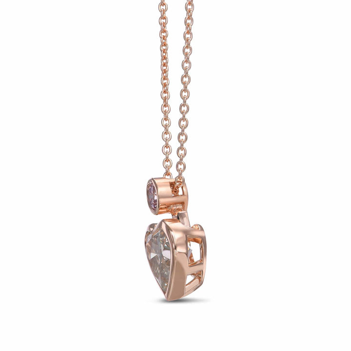 LEIBISH 2.01ct Fancy Light Gray Heart &amp; Pink Diamond Pendant Brand Necklace