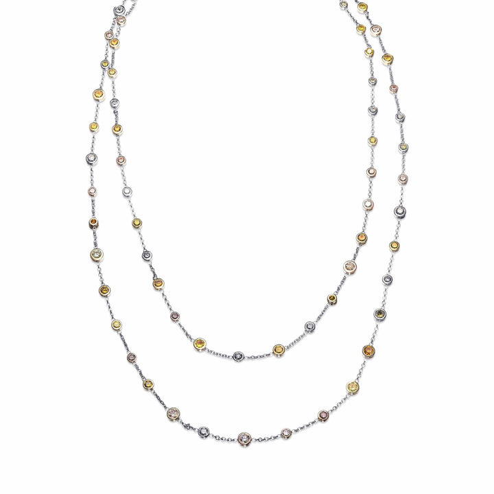 LEIBISH 8.61ct Mixed-Colour Brilliant Diamond Necklace Brand Necklace