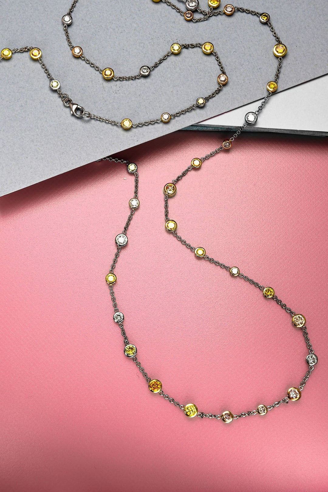 LEIBISH 8.61ct Mixed-Colour Brilliant Diamond Necklace Brand Necklace