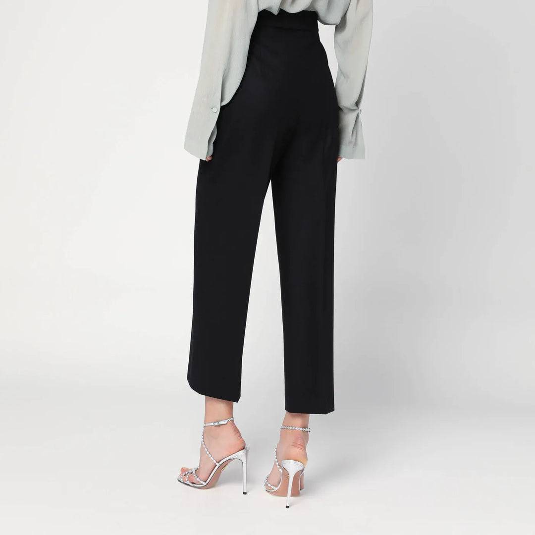 Alberta Ferretti - Black wool-blend trousers Brand Pants 40  IT