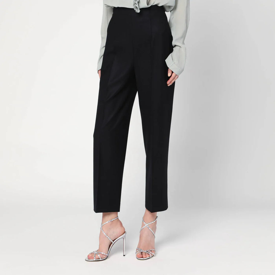 Alberta Ferretti - Black wool-blend trousers Brand Pants 40  IT