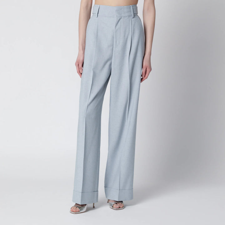 Alberta Ferretti - Light blue trousers in viscose blend Brand Pants 40  IT