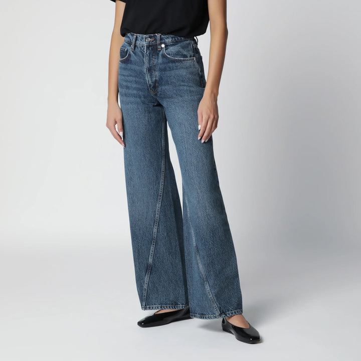 ANINE BING - Washed blue jeans with curved front seams Brand Pants 25