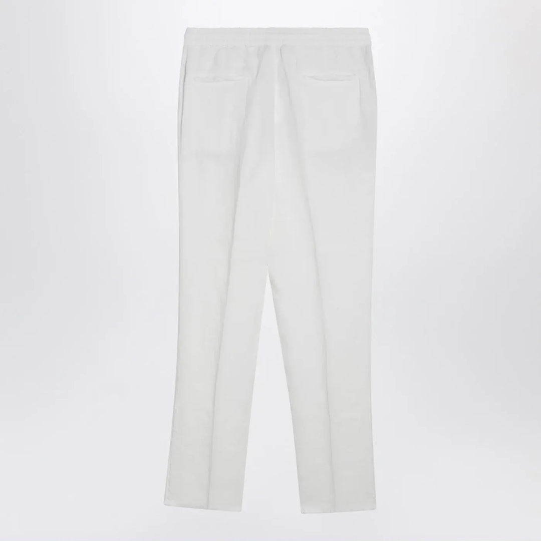 Brunello Cucinelli - White linen drawstring trousers Brand Pants