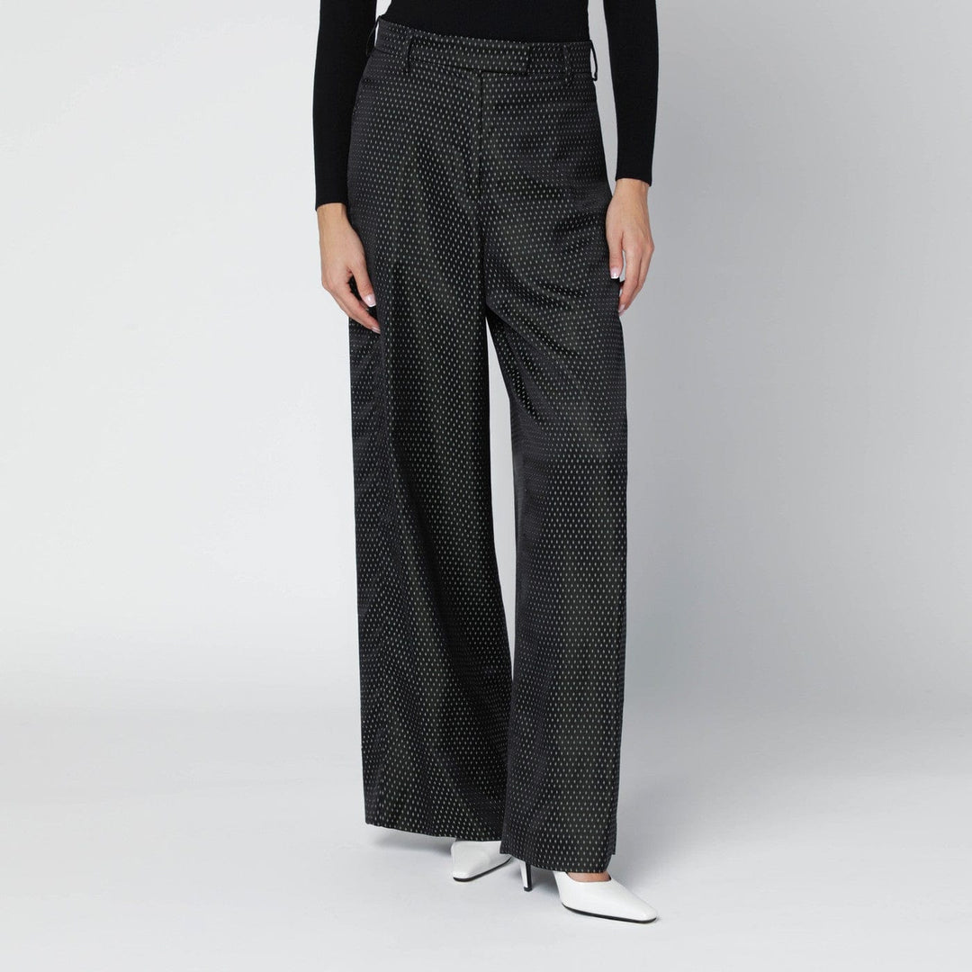 Pants 36  FR Dries Van Noten - Black jacquard trousers Brand