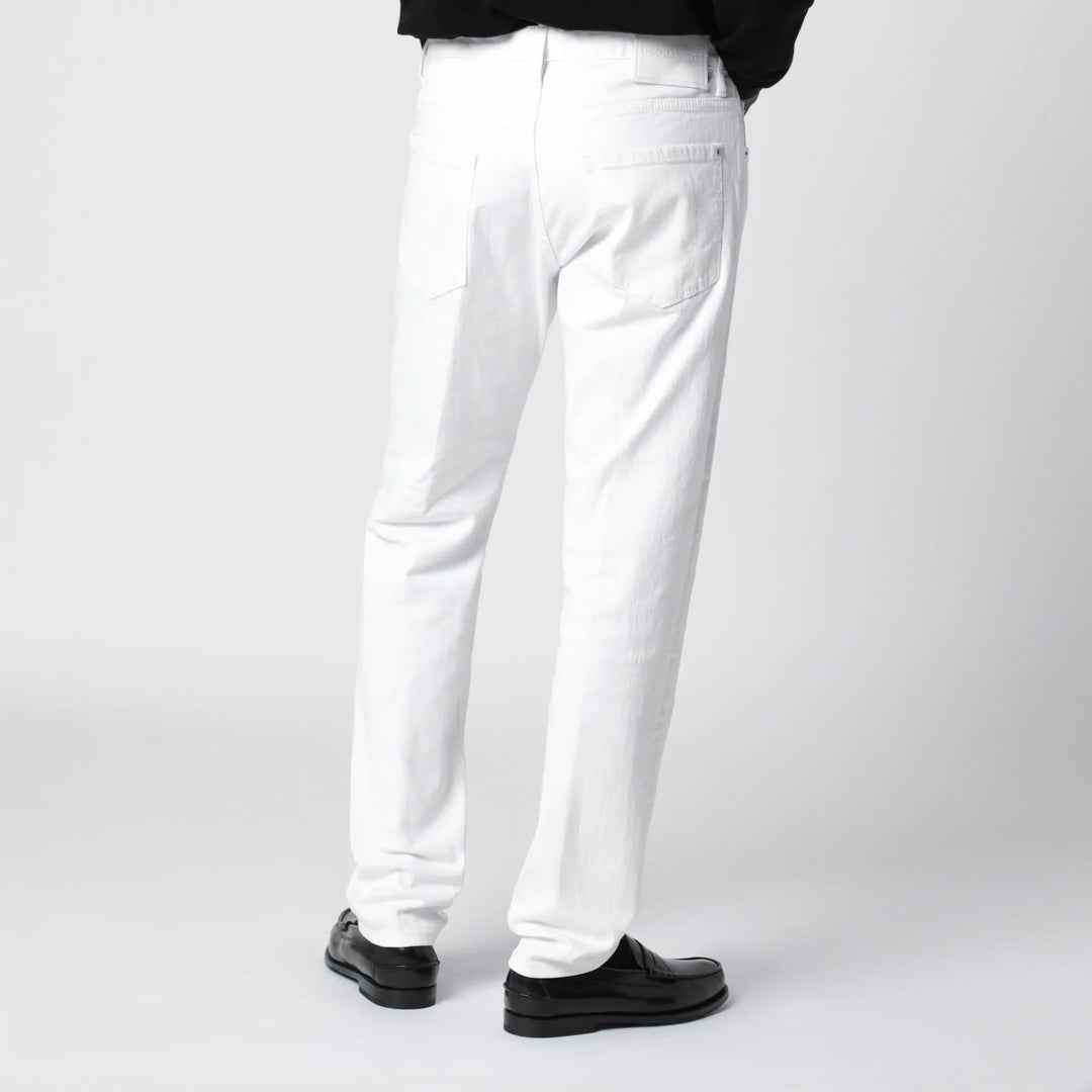 Dsquared2 - Teddy jeans in white stretch cotton denim Brand Pants