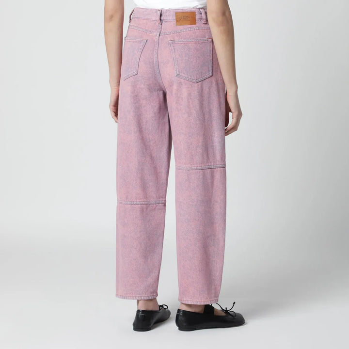 GANNI - Starry washed pink jeans Brand Pants