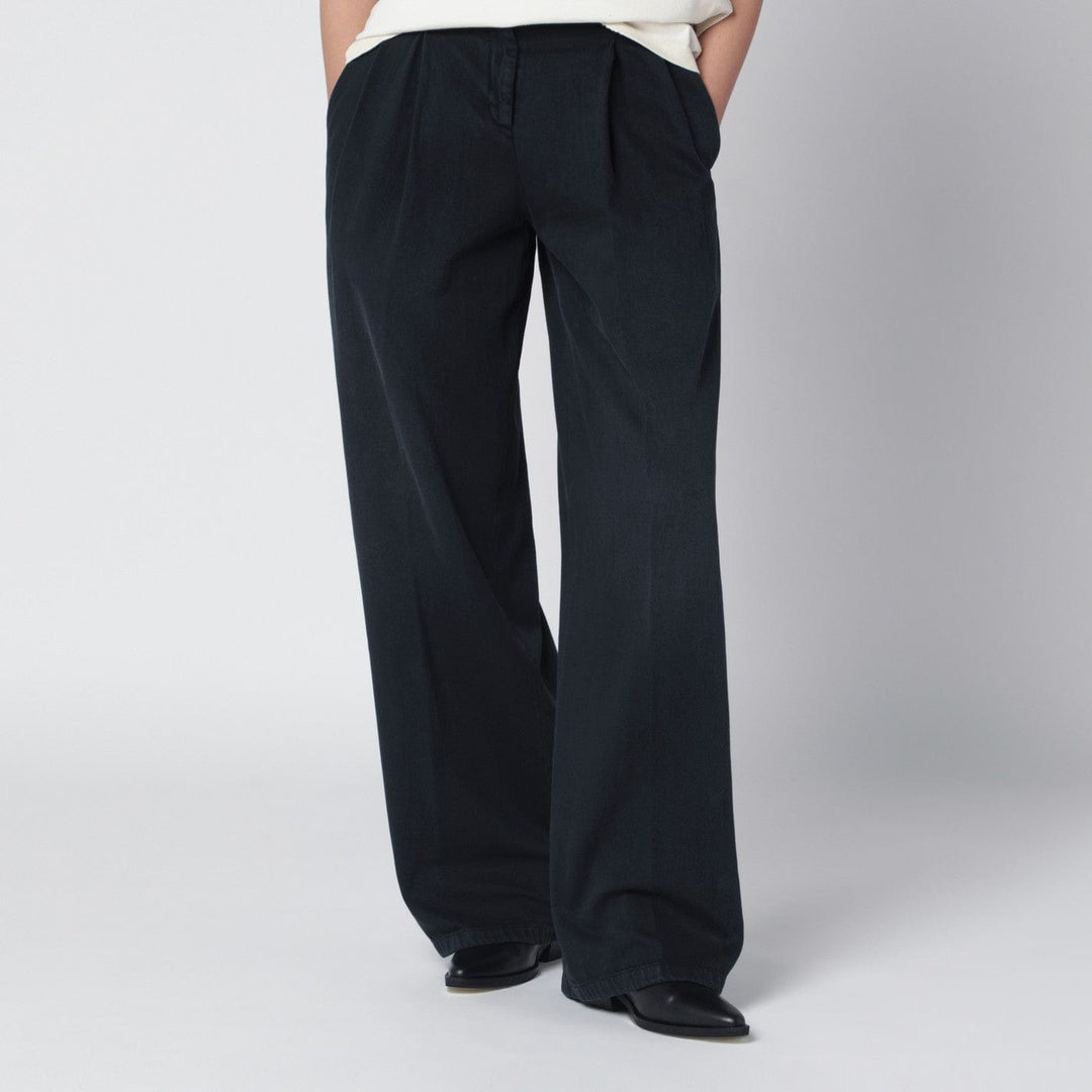 Pants Golden Goose - Black wide-leg cotton trousers Brand