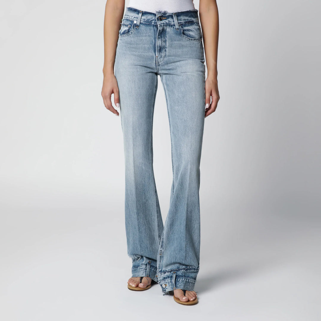 HAIKURE - Flora high-waisted flared jeans in light blue denim Brand Pants 24