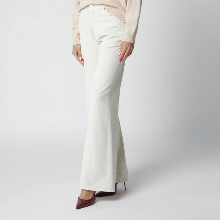 HAIKURE - Velvet cotton trousers in snow Brand Pants