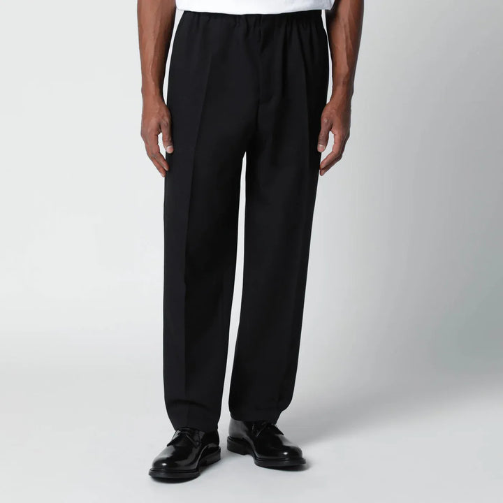 Jil Sander - Black technical serge trousers Brand Pants 48 IT