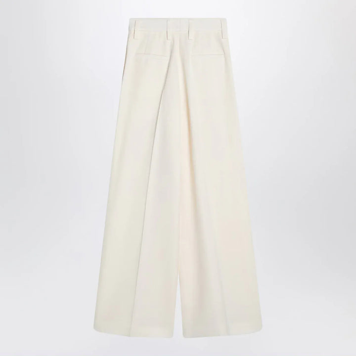Jil Sander - Wide cream trousers in silk blend Brand Pants 34  FR