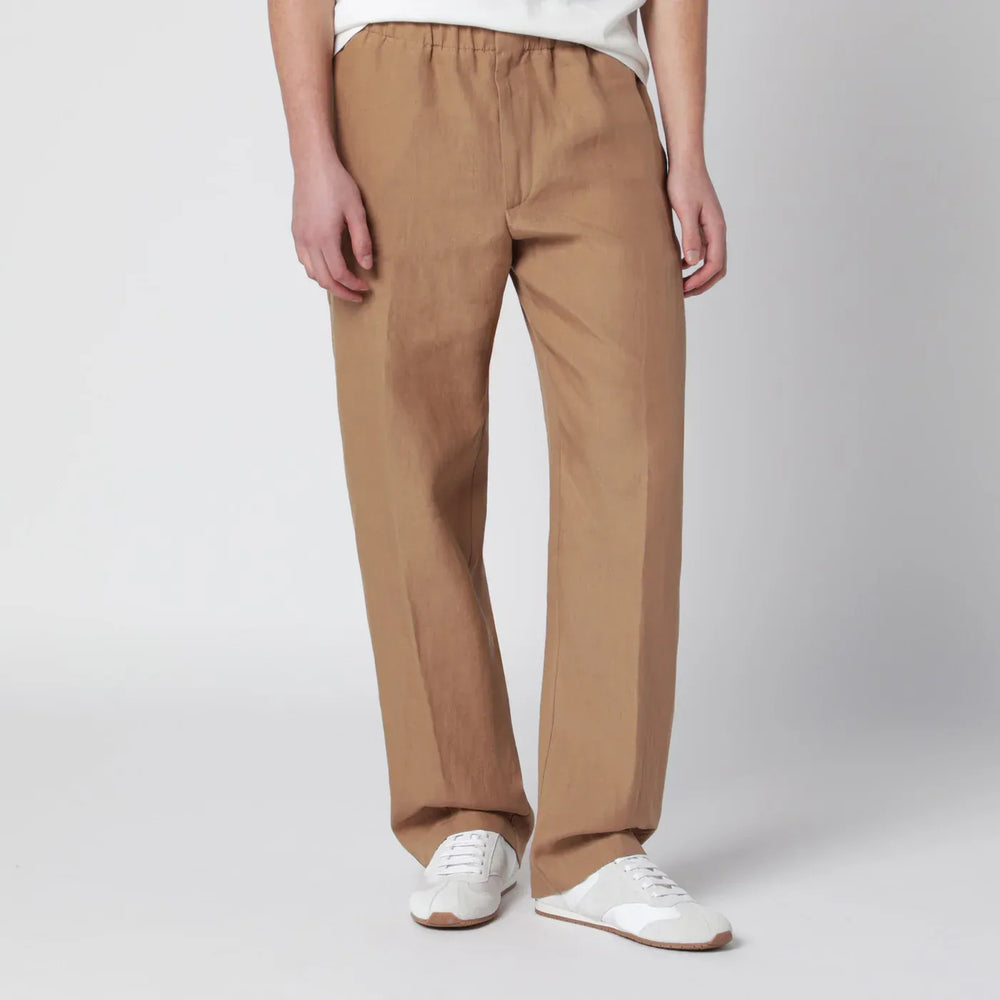 Lardini - Camel linen trousers Brand Pants 48 IT