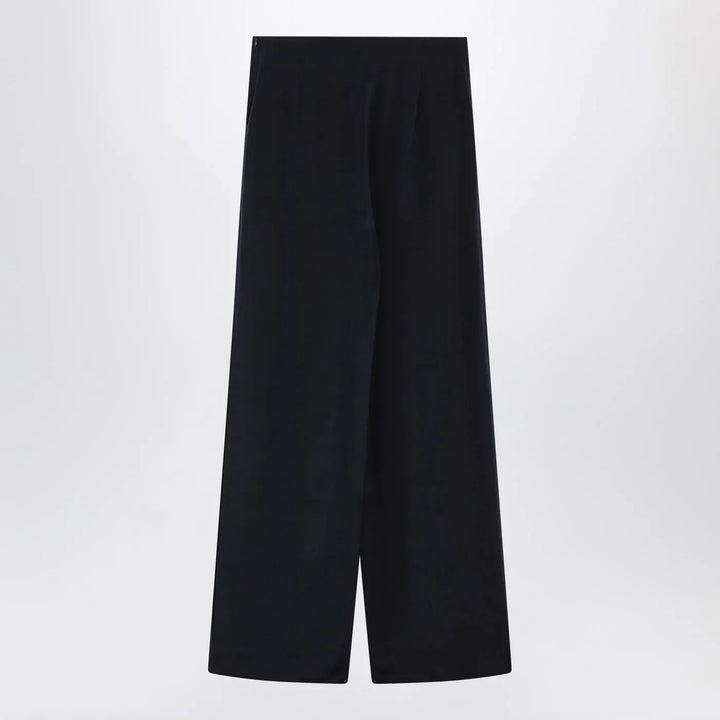 Max Mara - Navy silk-blend trousers Brand Pants