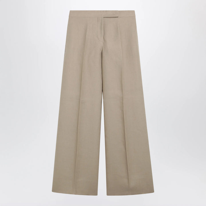 Max Mara - Regular-fit linen natté trousers in sand Brand Pants 40  IT