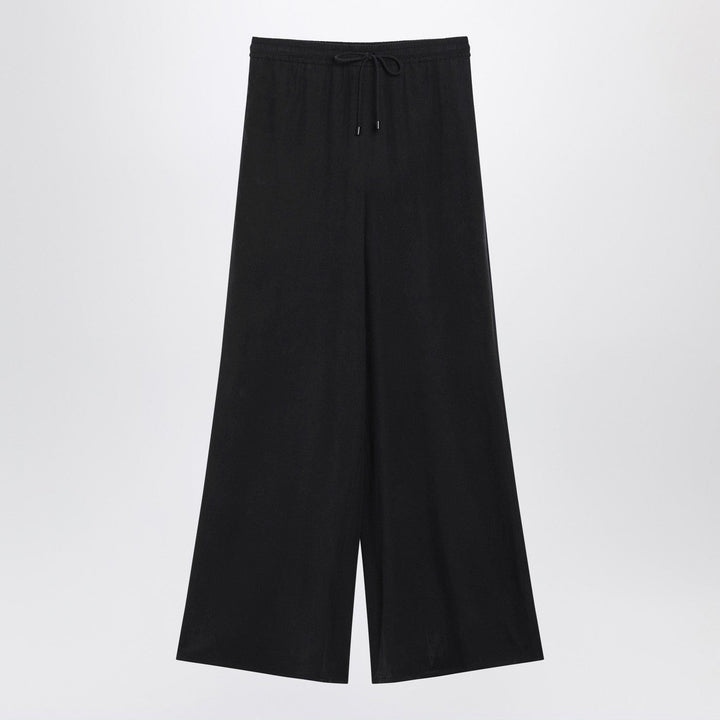 Pants Max Mara - Wide-leg blue silk trousers Brand