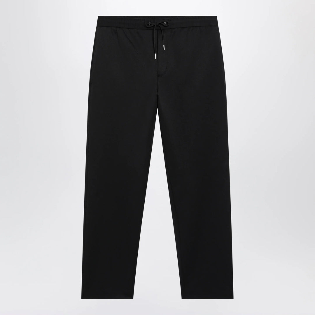 Moncler - Black jogger trousers with logo patch Brand Pants 46 IT