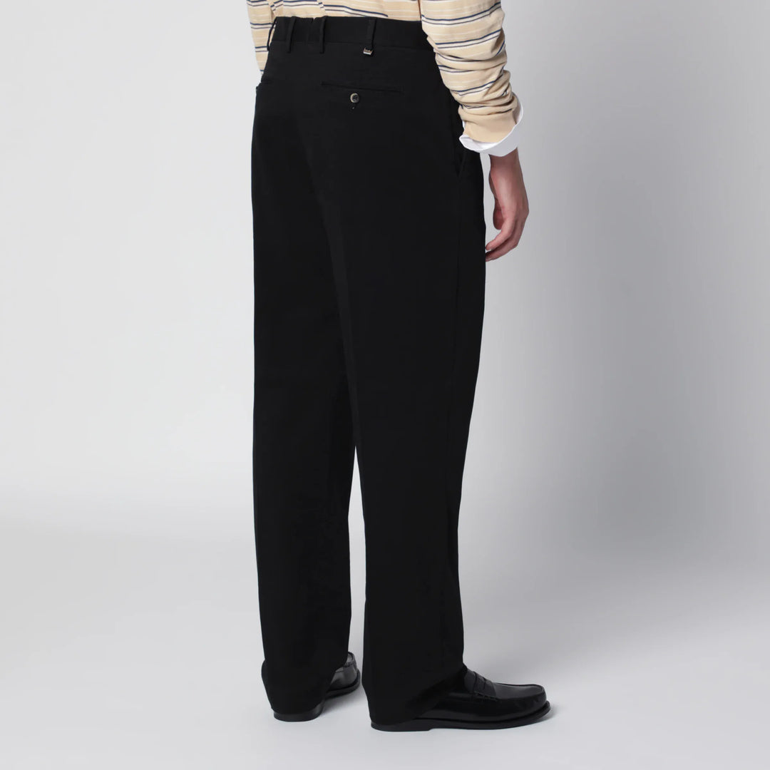 PT Torino - Black Cotton Trousers Brand Pants