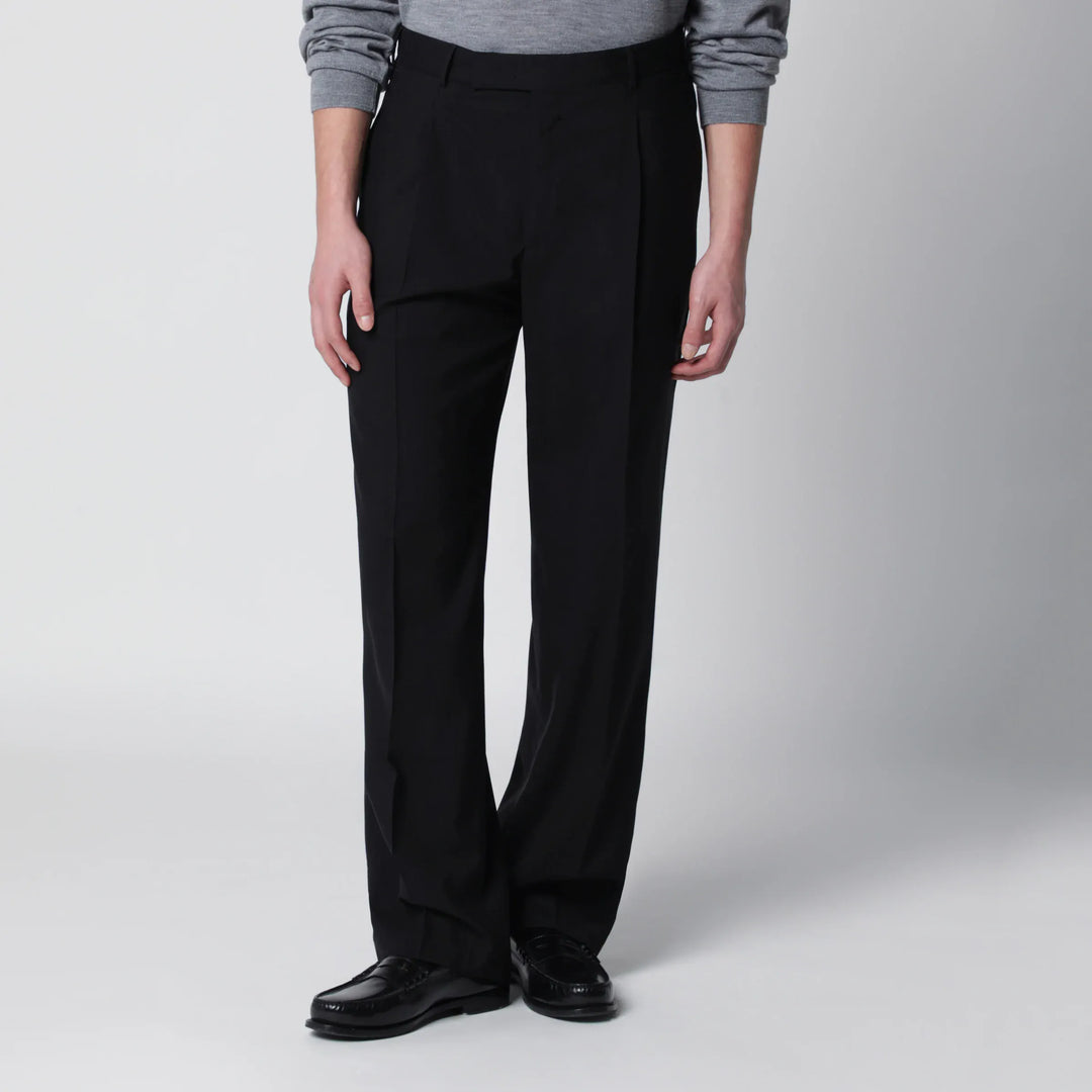 PT Torino - Black wool trousers Brand Pants 46 IT