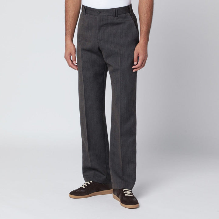 Pants PT Torino - Brown striped wool trousers Brand
