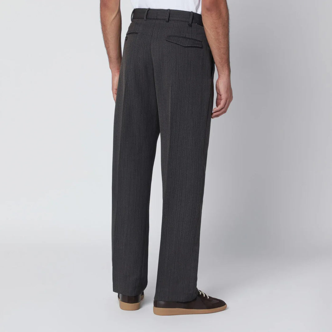 PT Torino - Brown striped wool trousers Brand Pants