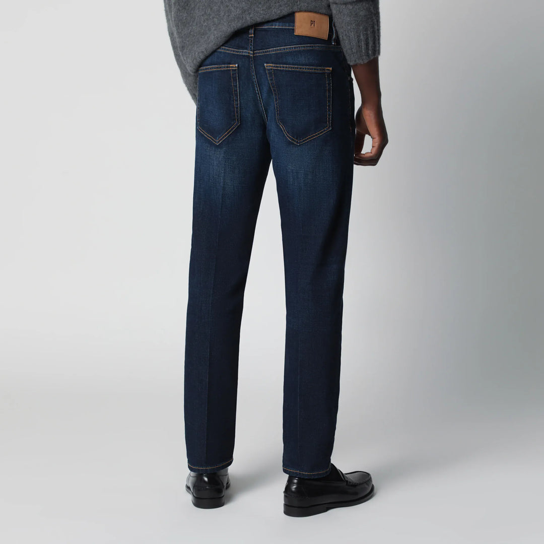 PT Torino Denim - Dark blue washed jeans Brand Pants