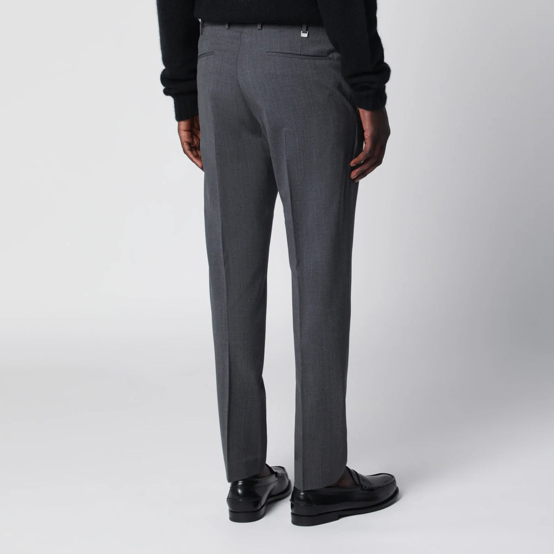 PT Torino - Dieci trousers in anthracite grey wool blend Brand Pants